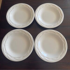 4 Pfaltzgraff Acadia White 7.25” Salad Plates Vintage Retired Set of 4